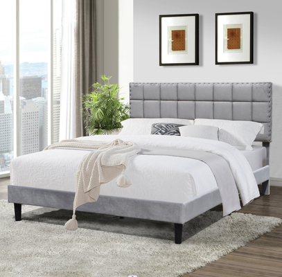 Struttura Grey With Adjustable Headboard Height scuro del letto di re Size Upholstered Platform