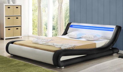 La dimensione LED della regina ha ricoperto lo stile moderno comodo del tessuto dell'unità di elaborazione di pagina 4ft del letto