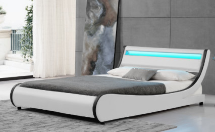 Il tessuto LED dell'unità di elaborazione ha ricoperto re comodo Size di colore bianco della struttura del letto forte