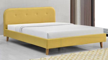 Struttura di Sunny Yellow Linen Fabric Bed ricoperta con la certificazione del CE della testata