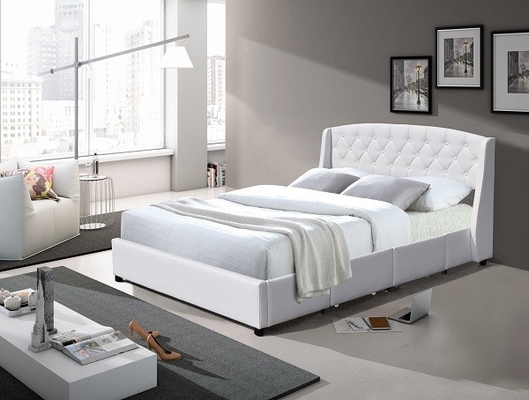 La dimensione di cuoio della regina del Faux di due orecchie del LED ha ricoperto il letto 4 che i cassetti mentali hanno trapuntato i bottoni
