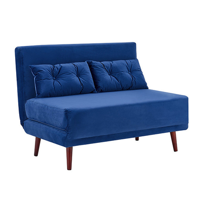 Il tri posto letto per ricoveri giornalieri ricoperto Blue Velvet pieghevole 2 Seater estrae Sofa Bed