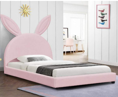 I bambini del compensato hanno ricoperto il colore rosa di stile del coniglio del fumetto della struttura del letto