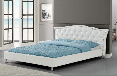 Il letto di cuoio del compensato del Faux bianco di Morden incornicia singolo doppio re Size Wholesale
