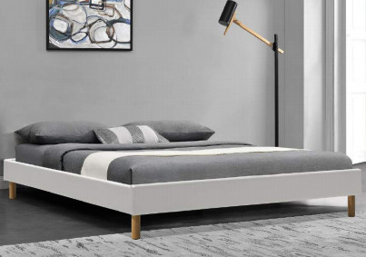 Progettazione concisa graziosa Gray Linen Upholstered Bed Frame leggero senza testata
