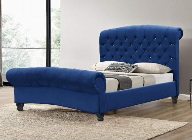 Durevolezza lussuosa di re Size Bed Frame di Blue Velvet dell'ottomano dell'OEM alta