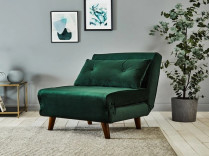 Tri velluto ricoperto pieghevole Sofa Bed Chair di verde malachite del posto letto per ricoveri giornalieri