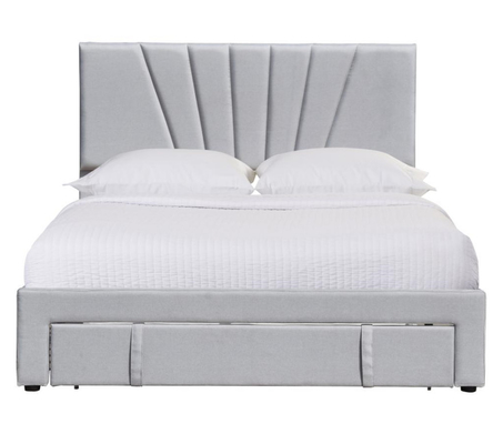80 x 60 pollici rivestimento di letto imbottito Queen Size cassetto di tessuto di lino sul pedanaio