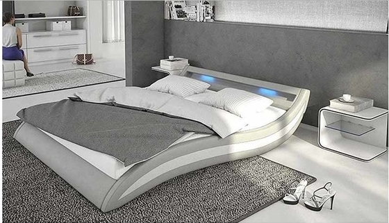 Moderno stile LED luce pelle letto imbottito Per camera da letto