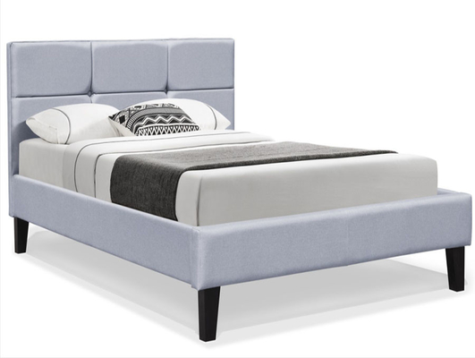 Piattaforma Grey Wooden Ottoman Bed del materasso della struttura del letto del tessuto di dimensione della regina del compensato