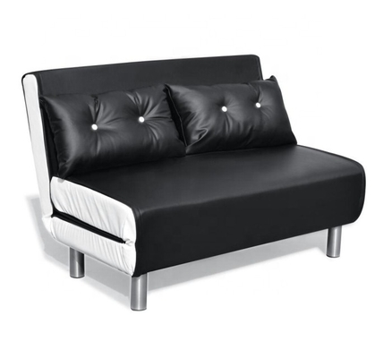 Gambe di cuoio del metallo di Sofa Bed Black White With della sedia pieghevole dell'unità di elaborazione