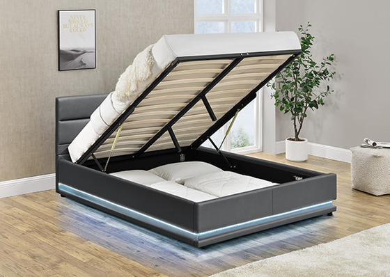 Grey Leather Storage Bed With ha ingannato la testata