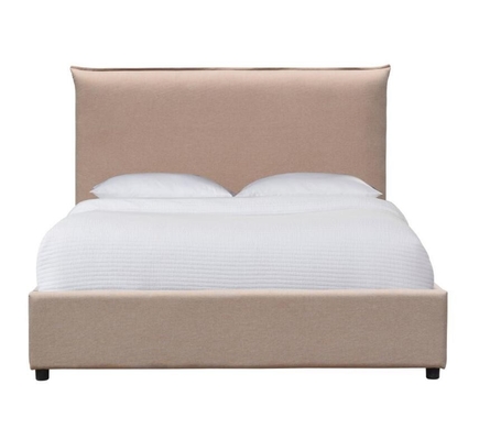 Testata comoda materiale del tessuto della schiuma del compensato della struttura di re Size Upholstered Bed alta
