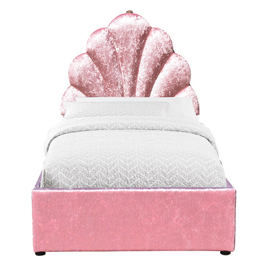 Singolo letto di stoccaggio dell'ascensore di gas del tessuto di rosa di dimensione per la camera da letto dei bambini
