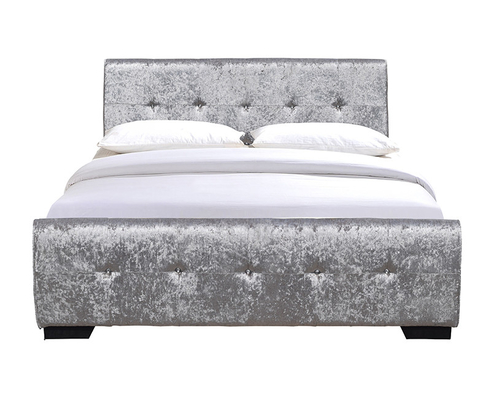 Il letto di stoccaggio aperto del ODM dell'OEM ha trapuntato il lato di Crystal Buttons Silver Crush Velvet