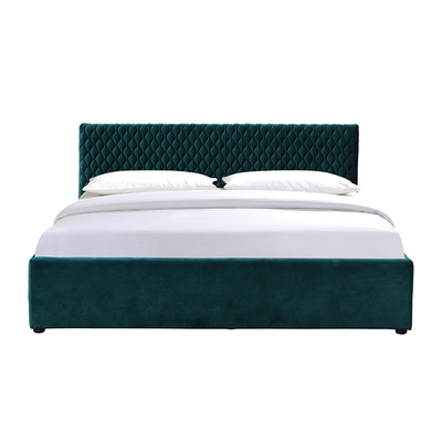 Doppia dimensione del tessuto della tappezzeria del letto comodo verde di stoccaggio per la camera da letto
