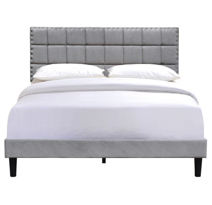Struttura Grey With Adjustable Headboard Height scuro del letto di re Size Upholstered Platform