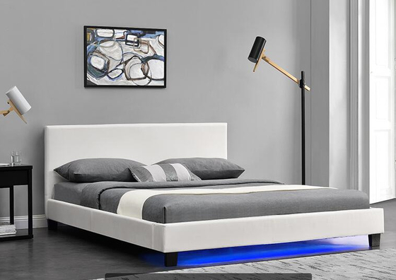Compensato ricoperto di cuoio moderno della struttura del letto dell'unità di elaborazione con la struttura del letto del LED
