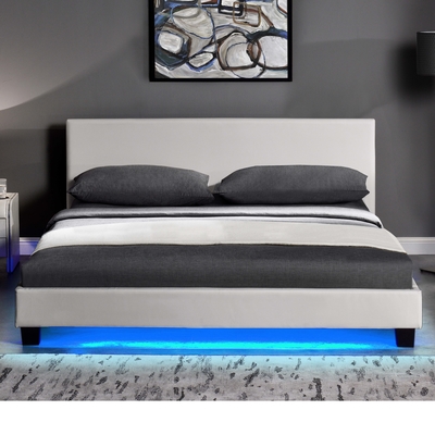 Compensato ricoperto di cuoio moderno della struttura del letto dell'unità di elaborazione con la struttura del letto del LED
