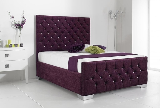 Letto della testata di doppio legno di dimensione della struttura del letto del tessuto del velluto del vino rosso alto