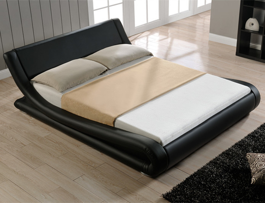 Letto del tessuto ricoperto velluto di cuoio di Curshed del Faux con la testata della luce del LED