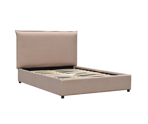 La piattaforma ricoperta su misura inserisce Grey Linen Fabric trapuntato caldo