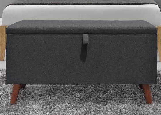 Panchetto pieghevole scuro di stoccaggio di Grey Fabric Storage Ottoman Hidden