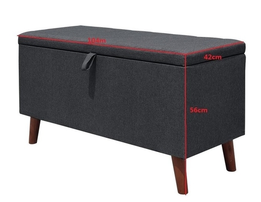 Panchetto pieghevole scuro di stoccaggio di Grey Fabric Storage Ottoman Hidden