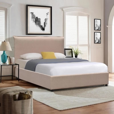 Minimalistic ha trapuntato il letto di piattaforma monta facilmente la dimensione su misura di tela pulita