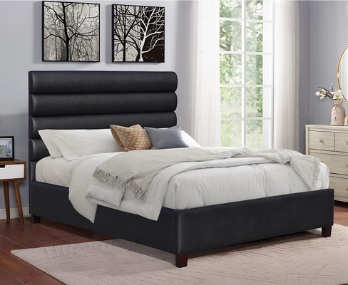 Re ricoperto tessuto di tela nero Size Bedroom Funiture di pagina 6ft del letto