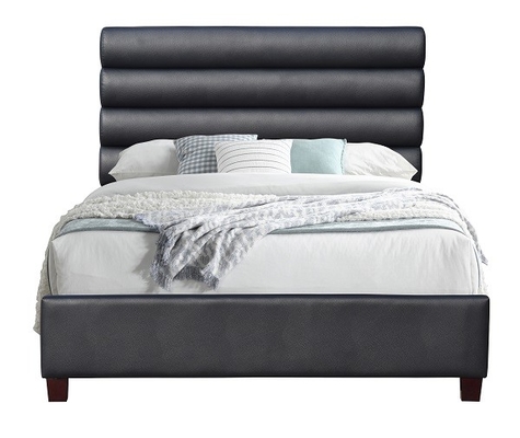 Re ricoperto tessuto di tela nero Size Bedroom Funiture di pagina 6ft del letto