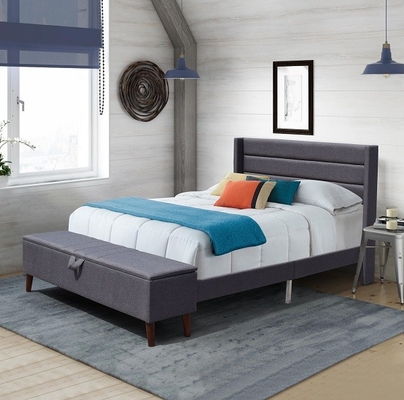 Legno durevole Grey Slat della struttura di re Size Upholstered Bed dell'ottomano di stoccaggio