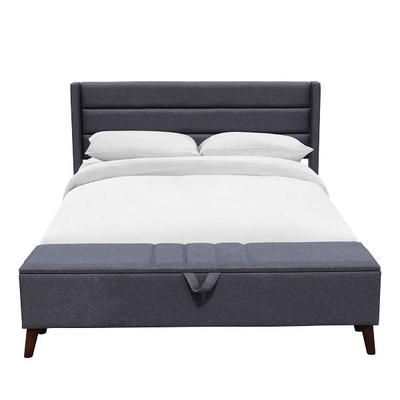 Legno durevole Grey Slat della struttura di re Size Upholstered Bed dell'ottomano di stoccaggio