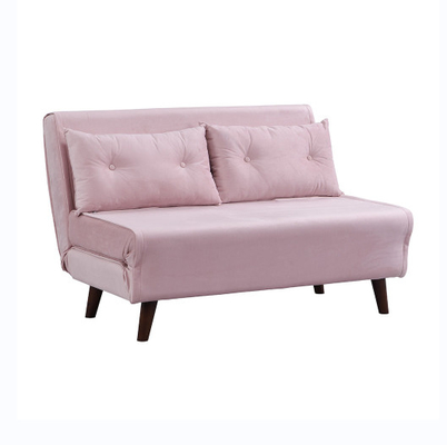 Tri pieghevoli ricoperti far rotolare il velluto rosa Sofa Bed Chair di Seater del posto letto per ricoveri giornalieri 2