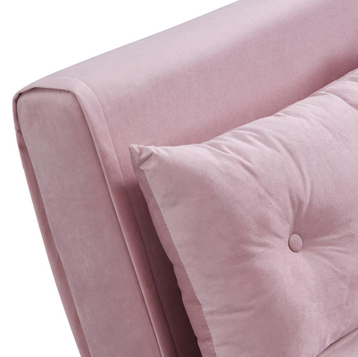 Tri pieghevoli ricoperti far rotolare il velluto rosa Sofa Bed Chair di Seater del posto letto per ricoveri giornalieri 2