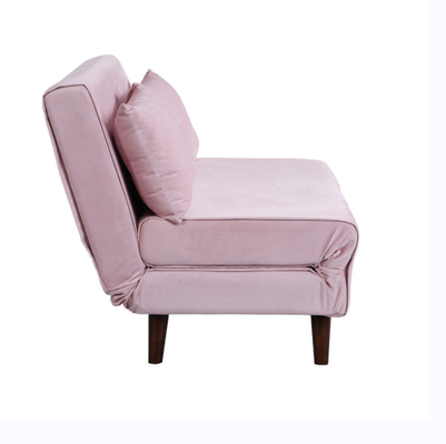 Tri pieghevoli ricoperti far rotolare il velluto rosa Sofa Bed Chair di Seater del posto letto per ricoveri giornalieri 2