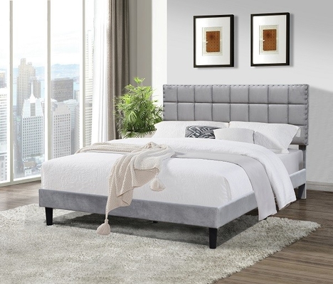 Struttura Grey With Adjustable Headboard Height scuro del letto ricoperta dimensione della regina