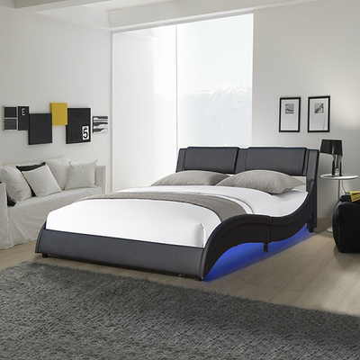 Struttura a forma di Wave del letto di piattaforma del cuscino della struttura del letto del LED con la luce regolabile del LED