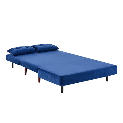 Il tri posto letto per ricoveri giornalieri ricoperto Blue Velvet pieghevole 2 Seater estrae Sofa Bed