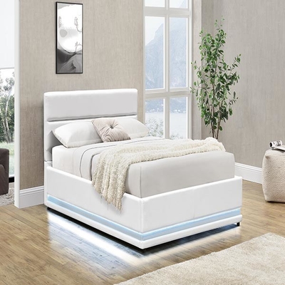 Ascensore di gas automatico di 150x200 cm della piattaforma LED della struttura bianca del letto con la scatola di stoccaggio
