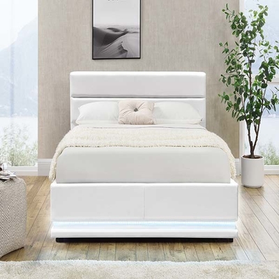 Ascensore di gas automatico di 150x200 cm della piattaforma LED della struttura bianca del letto con la scatola di stoccaggio