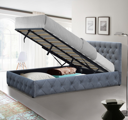 Letto ottomano imbottito in peluche con letto king size per camera da letto