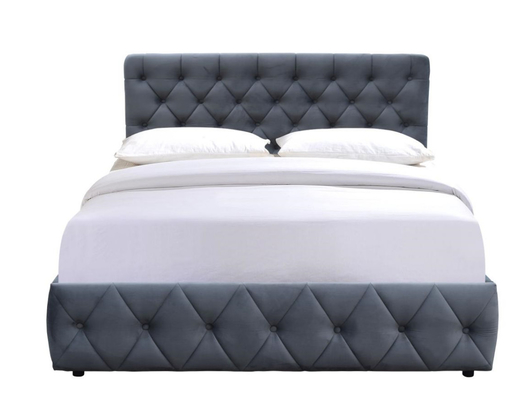 Letto ottomano imbottito in peluche con letto king size per camera da letto