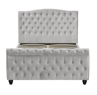 Letto contenitore ottomano Chesterfield in velluto riccio Sollevamento a gas Apertura liscia