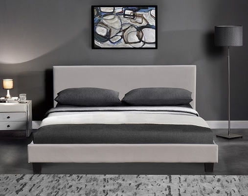 Bianco di cuoio del letto dell'unità di elaborazione di progettazioni moderne e luce nera del LED per la camera da letto