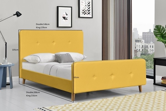 Produttore del letto ricoperto tessuto scandinavo moderno di dimensione della regina della struttura del letto