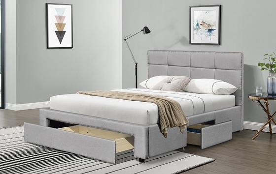 La struttura Grey Dark Blue Black Linen di re Size Upholstered Bed con disegna