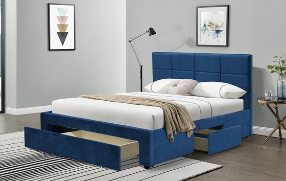 La struttura Grey Dark Blue Black Linen di re Size Upholstered Bed con disegna