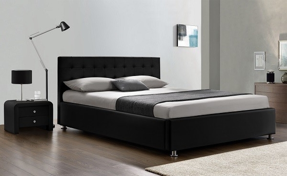 Scriva/produttore ricoperto nero PU Leather Queen Size 50pcs MOQ del letto