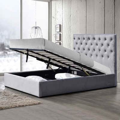 Letto di ripostiglio in alto Letto di ripostiglio in biancheria da letto in taglia piena Cornice imbottita con deposito idraulico